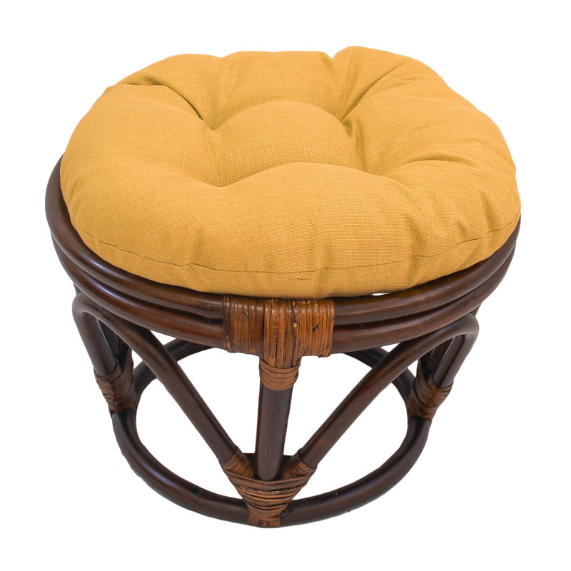 Repose-pieds d'extérieur avec coussin Arvina, citron