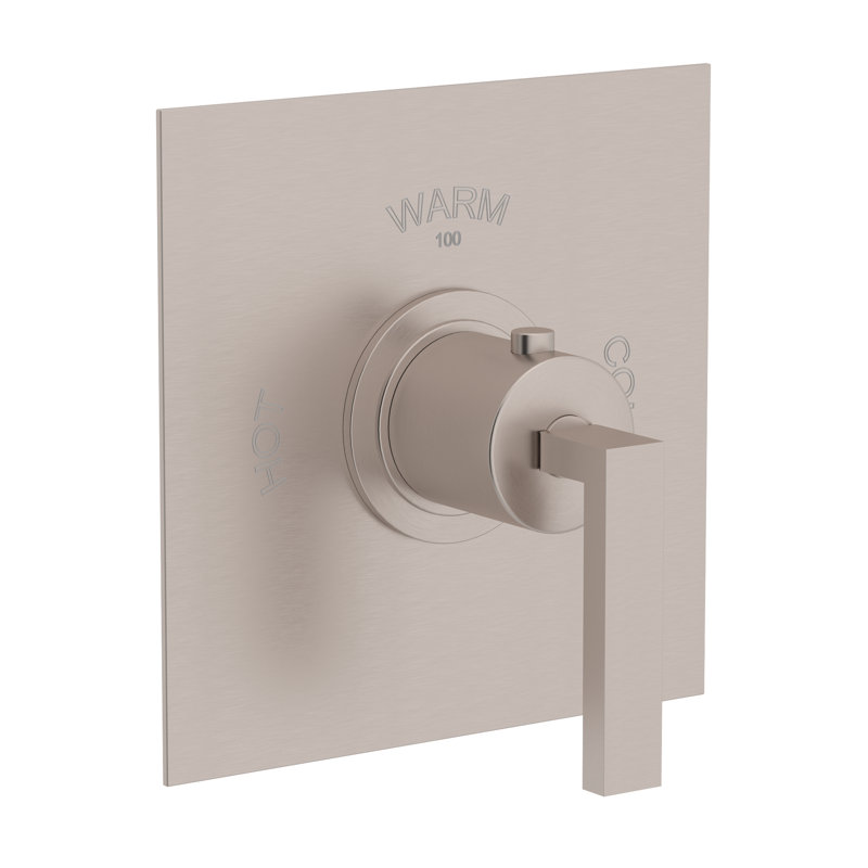 Garniture thermostatique 3/4 "Wave sans contrôle de volume, Nickel satiné