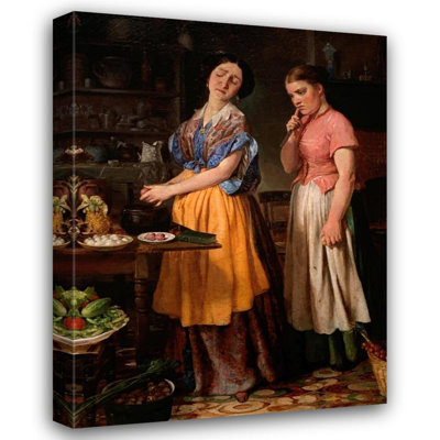 "Young Wife; First Stew" by  Lilly Martin Spencer - Gallery Wrap Canvas Wall Art