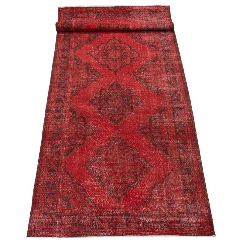 Tapis rouge foncé à transition de couleur 4 pi 10 po x 13 pi 0 po