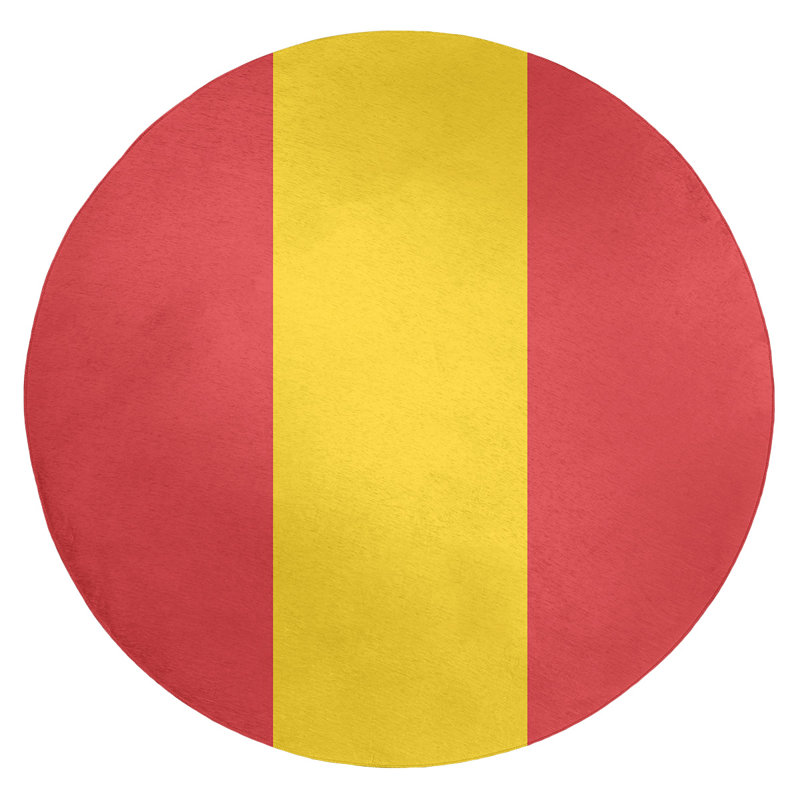 Tapis de zone rouge/jaune, Rond 5 pi