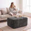 Pouf ottoman moderne compressé, repose-pieds rectangulaire modulable en velours côtelé avec ressorts ensachés, aucun assemblage requis pour le salon, gris-1999278481