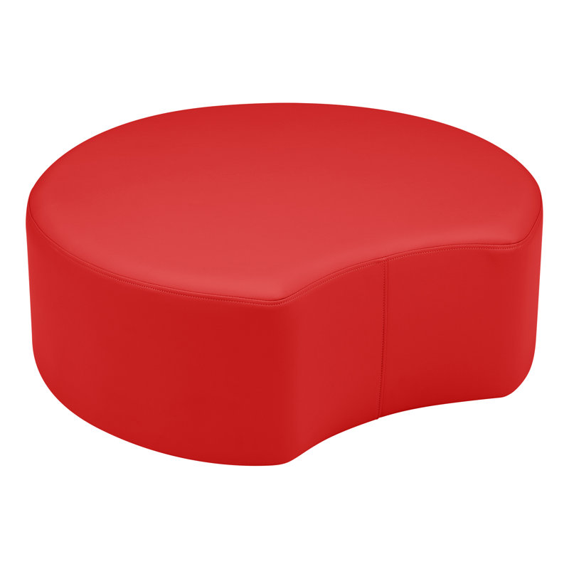 Tabouret en forme de croissant structuré en savoir plus, H 18 po x l 28 po x P 32,5 po, Rouge