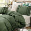 Ensemble d'édredon vert olive Ensemble d'édredon à volants grand vert foncé-123021043-123021052