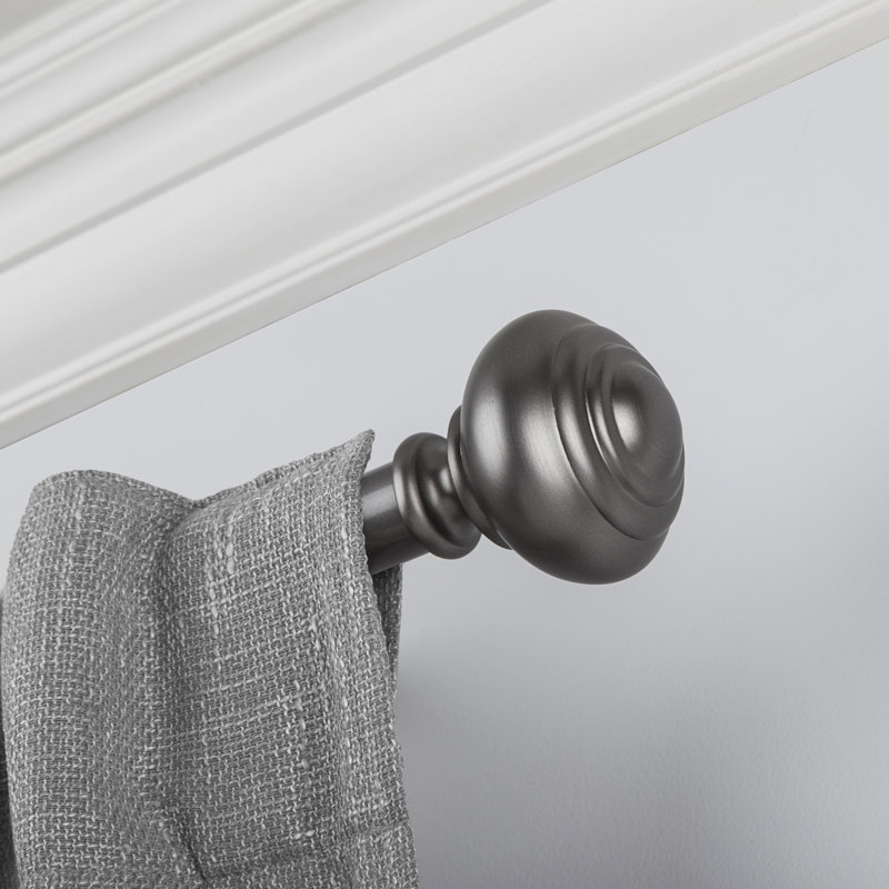 Taylor Steel Adjustable Single Curtain Rod, 36" - 72", Bronze