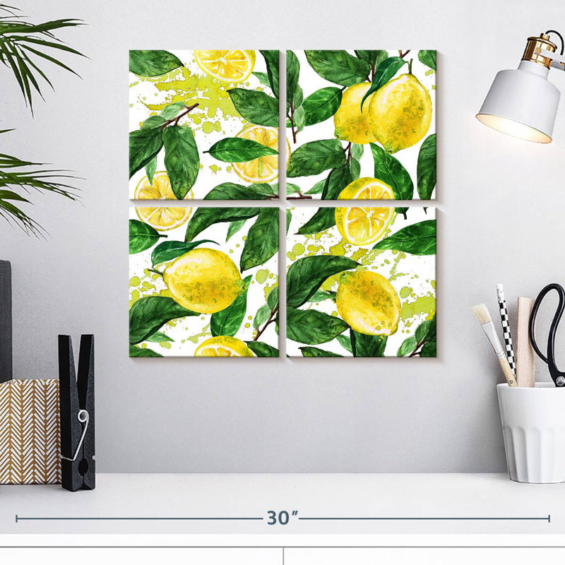 Yarlin Lemon Leaves Pattern, 18" H x 18" W