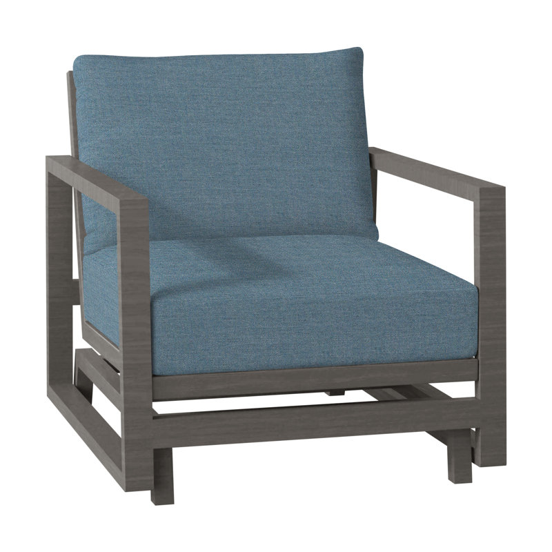 Avondale Patio Lounge Chair with Cushions, Slate Grey, No Welt, Avila Natural White