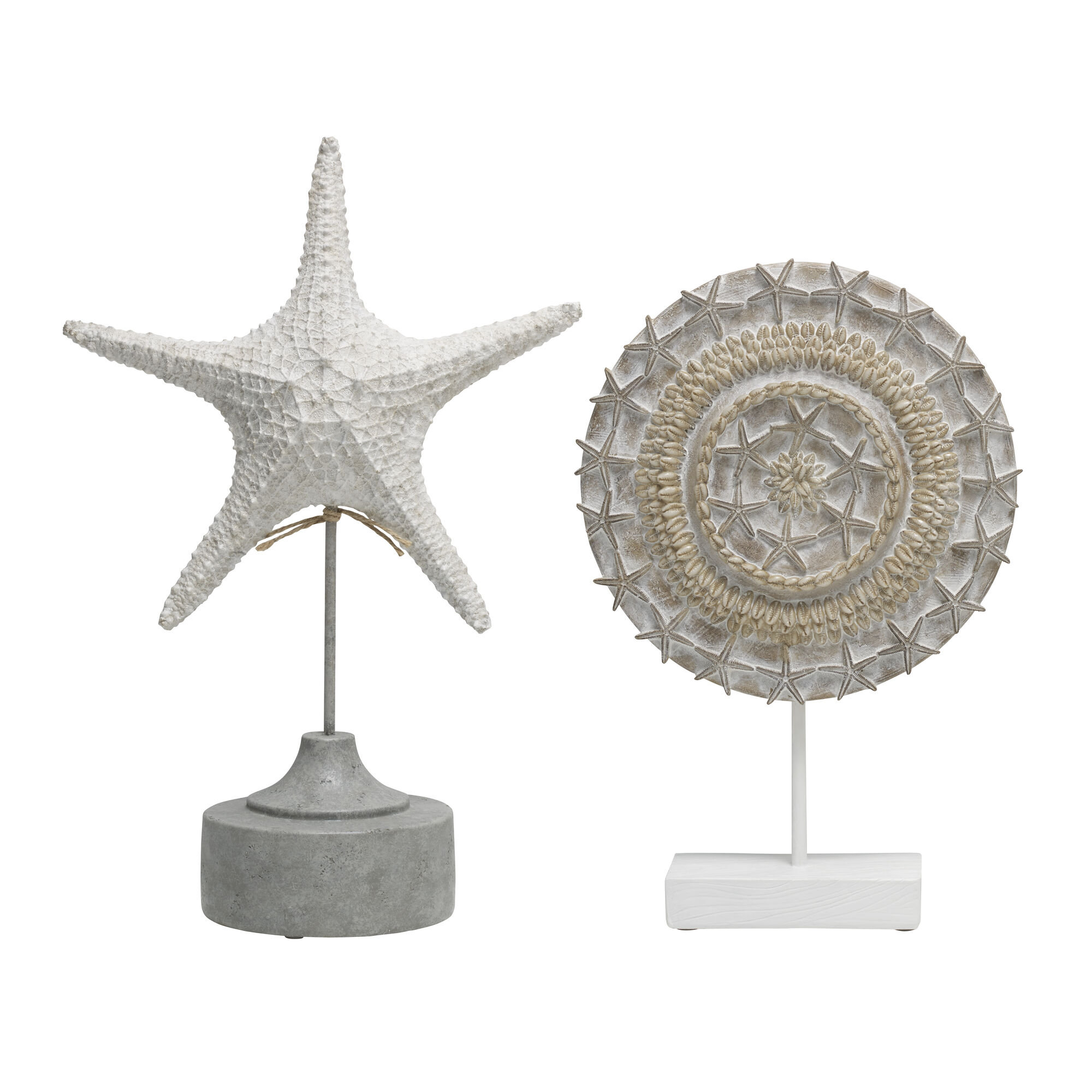 Elements Set Of 2 14-In White Resin Coastal Tabletop Decor & Reviews | Wayfair