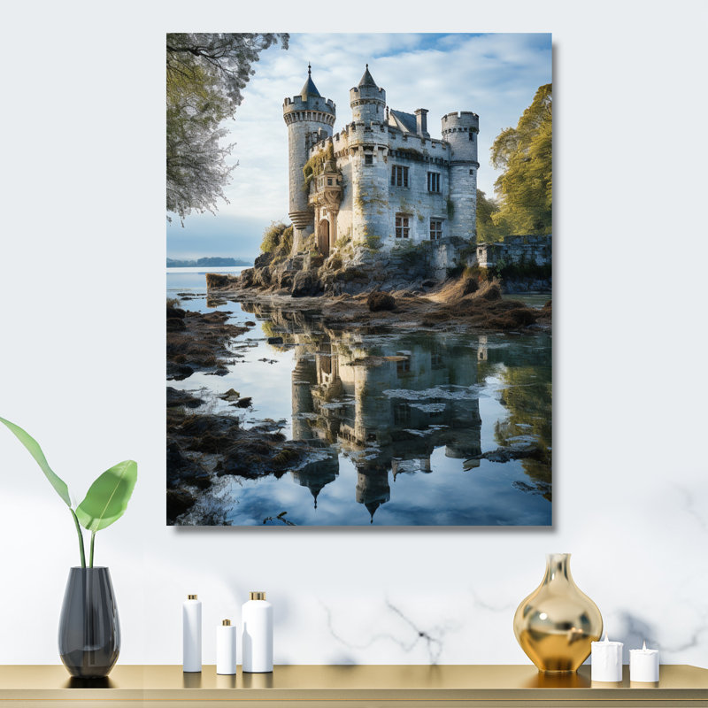 «Castles Dreamy Reflections III - Châteaux», art mural en métal, H 20 po x l 12 po x P 1 po
