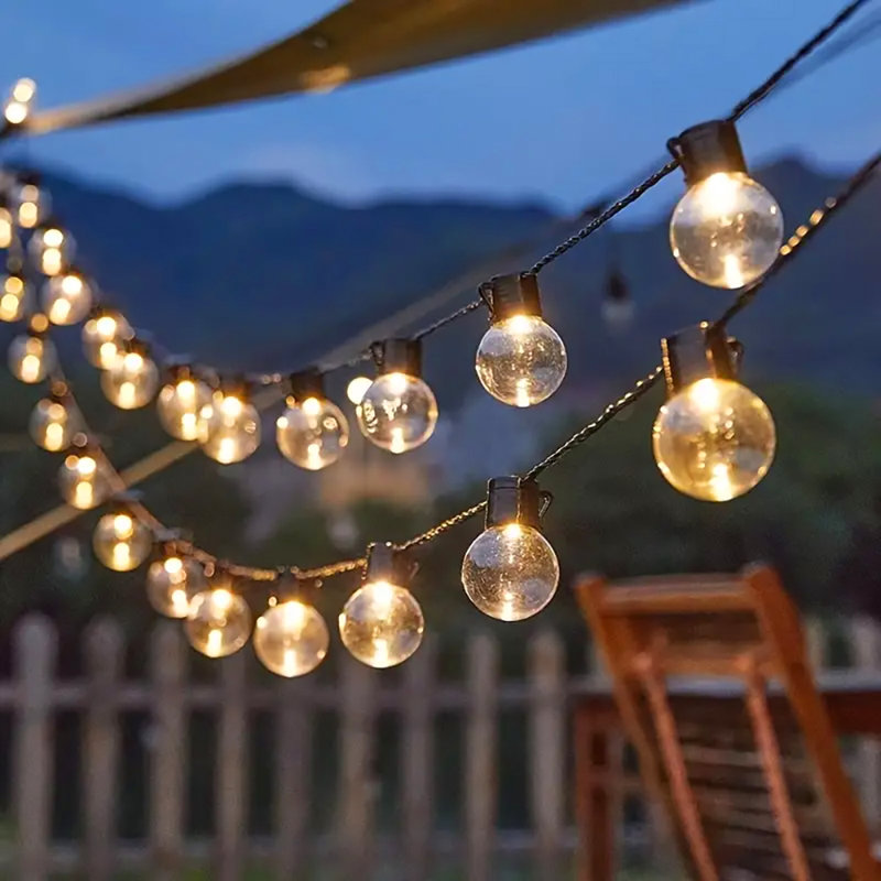 LED Solar Powered Cord String Light, 20 Lamps - 5 Metre Long