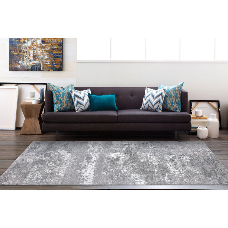 Willington Abstract Dark and Light Gray Area Rug