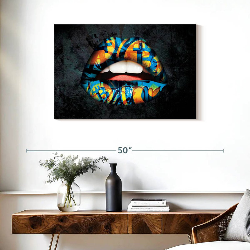 Shuttleworth Bitcoin Lips, 24" H x 36" W