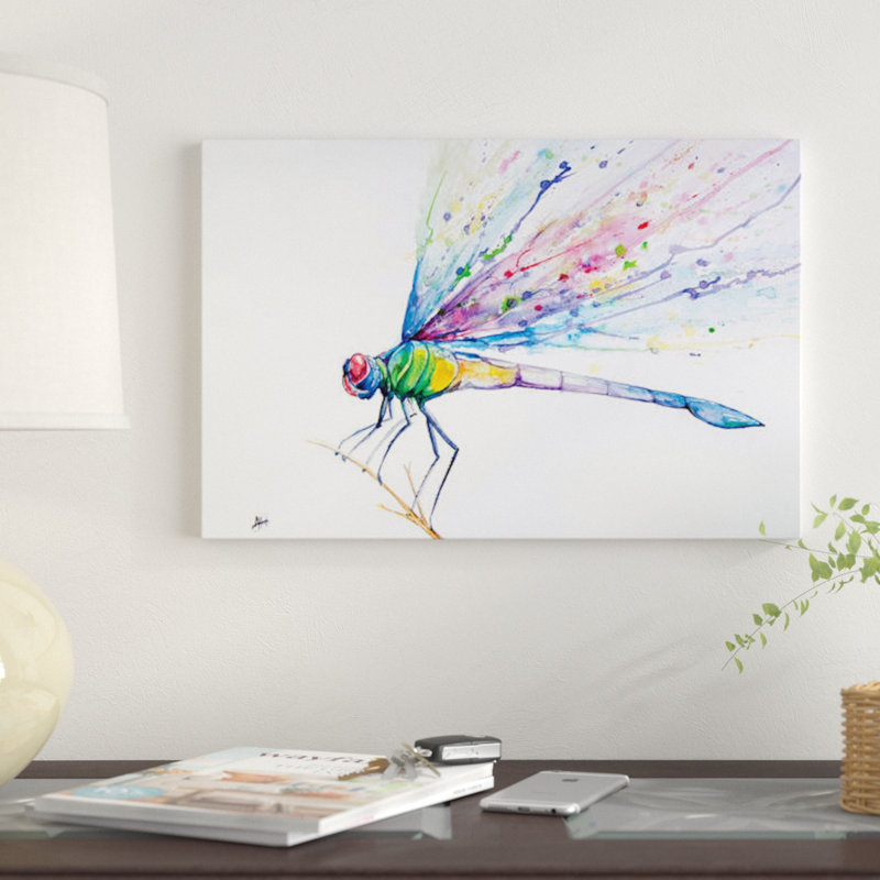 «Dragonfly» par Marc Allante, impression sur toile, 8 po x 12 po x 0,75 po, Pas de tapis, Toile tendue
