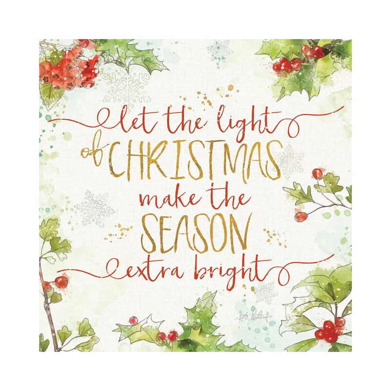 Christmas Sentiments II 1 Piece Wrapped Canvas Wall Art, 30.48 cm H x 30.48 cm W