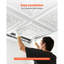 Dalles de plafond en PVC blanc 24 x 24 po (61 x 61 cm), paquet de 12, panneaux géométriques 3D, feuille de PVC lisse pour ossature apparente, résistante aux chocs, surface peignable, facile à découper, style décoratif moderne pour la maison et le bureau.