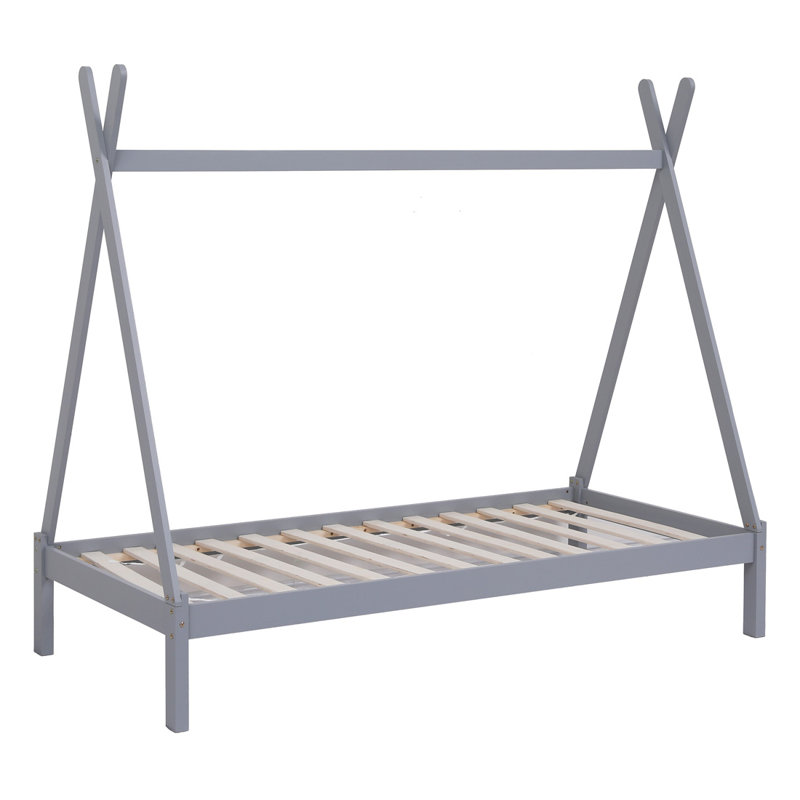 Max Liron 90 X 190cm Standard House Beds, Without Trundle, No Mattress, Grey