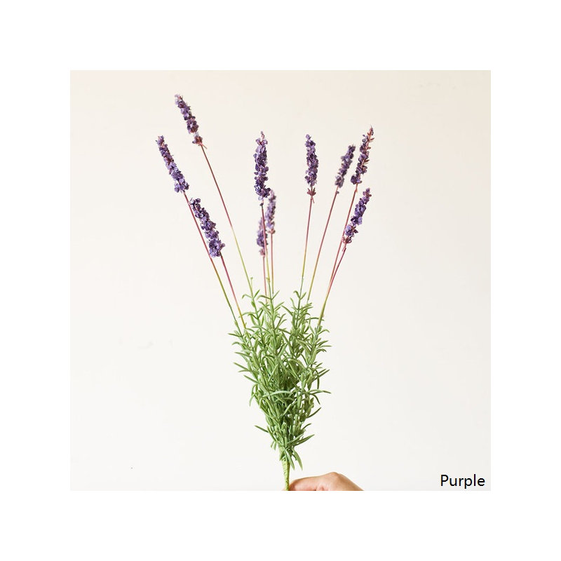 Tige de lavande provence en soie rustique, Mauve, 1 tige