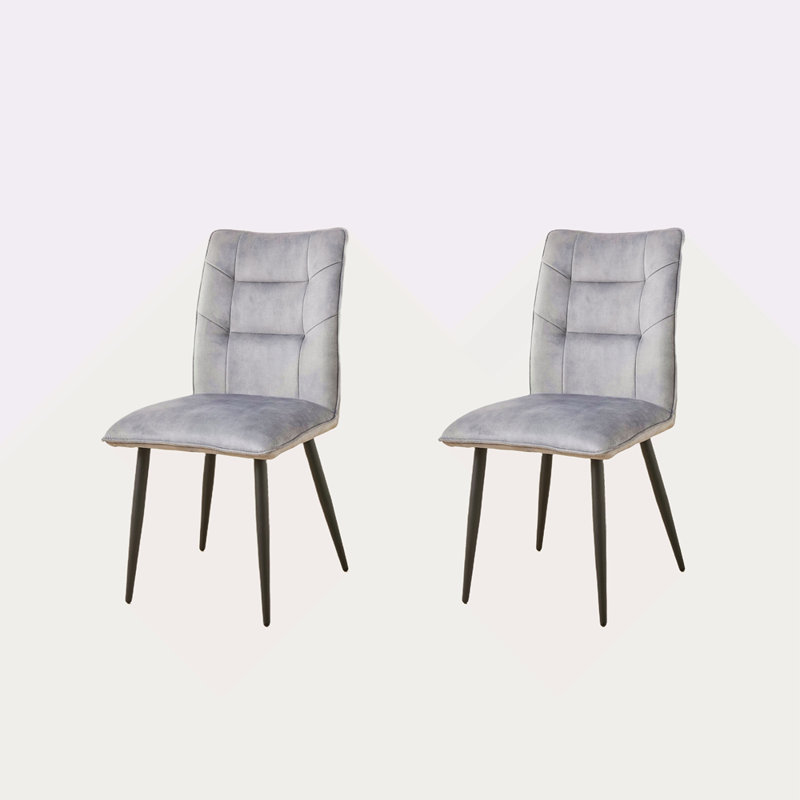 Ensemble de chaises de salle à manger en velours 2 pièces Modern, Gris