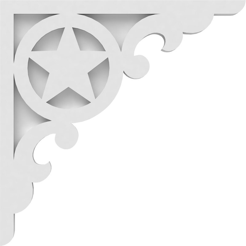 1 7/8"W X 20"D X 20"H Austin Architectural Grade PVC Corbel, 20" H x 20" W x 1.875" D