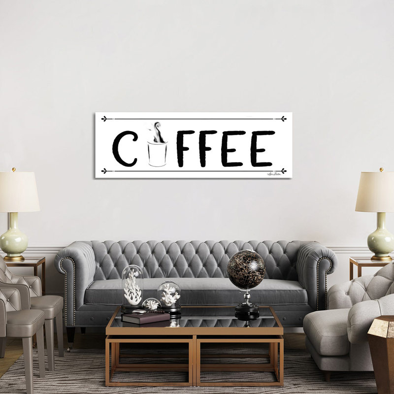 Coffee Banner by Lori Deiter - Wrapped Canvas Panoramic Print, 152.4 cm H x 50.8 cm W x 1.91 cm D