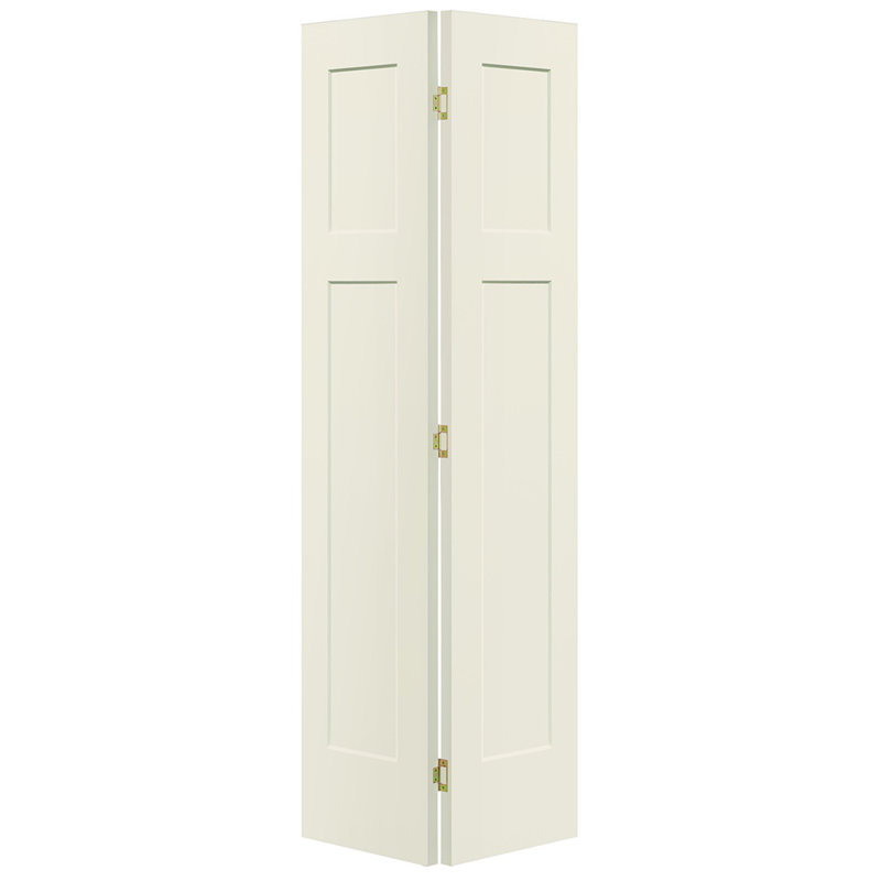 Molded Craftsman Manufactured Wood Primed Bifold Interior Door with Installation Hardware Kit, 24" x 80"