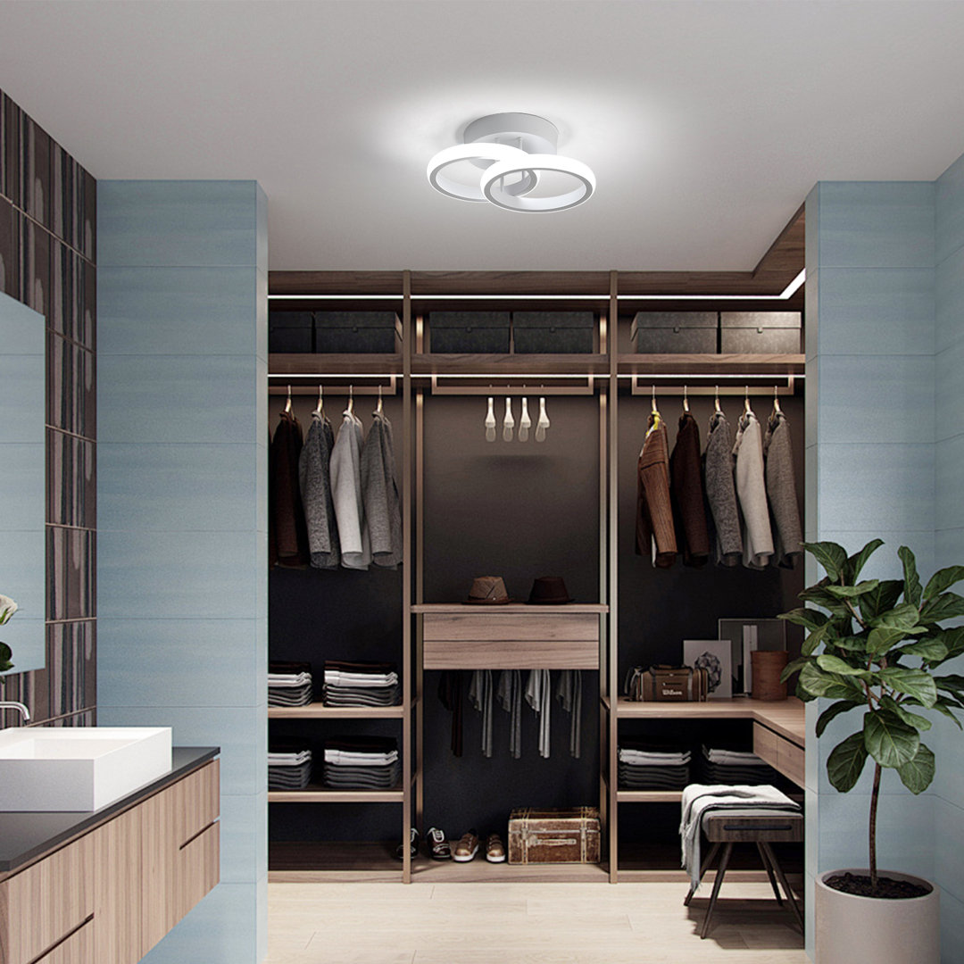 Verbrande 2-Light 25cm LED Integrated Semi Flush Mount