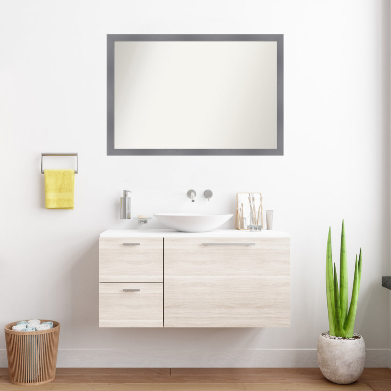 Miroir Jerlyn, Rectangle, Gris argile, 24,5 po x 30,5 po