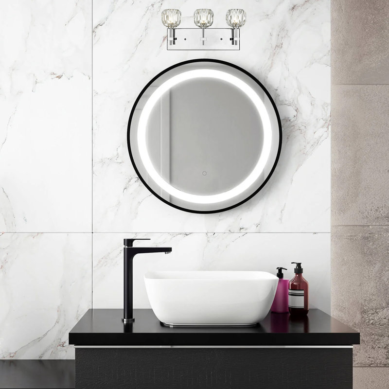 Applique murale moderne en cristal 3 lumières, Argent