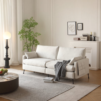 Landen 3-Seater Cloud Sofa with Storage Arm & Pillows