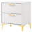 2-Drawer Rectangular Nightstand With Glam Gold Accents And Spacious Storage, For Modern And Mid-Century Décor.-29926674