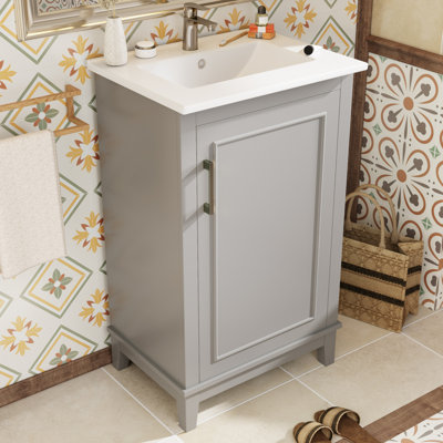 20" Single Bathroom Vanity With Ceramic Top
