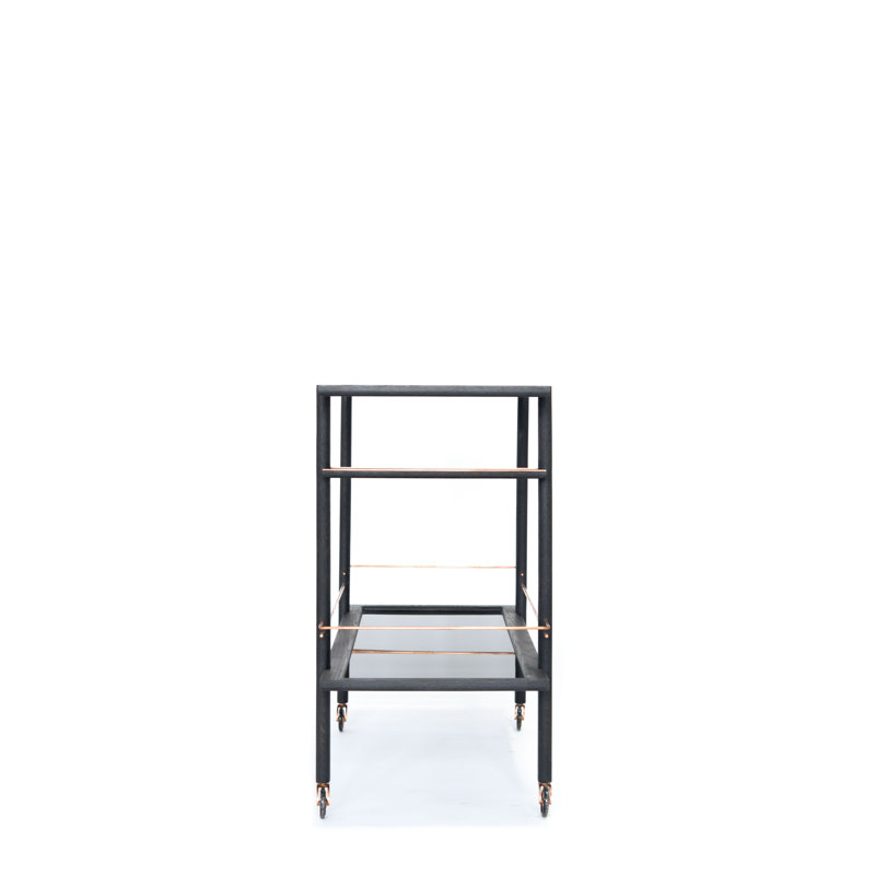 Bar Cart, Ebonized Oak/Copper
