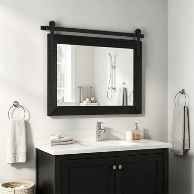 Miroir de salle de bain, miroir de porte de grange de ferme - un miroir mural de campagne utilisé pour décorer les salons, les entrées, les chambres à coucher, les coiffeuses et les salles de bain