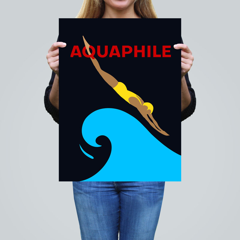 Wall Art Print Aquaphile Water Lover Swimmer Diver Bold Graphic Poster