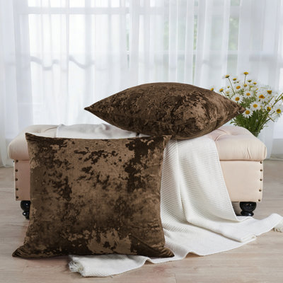 Housse de coussin en velours écrasé Euro