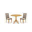 L'ensemble de table de salle à manger 3 pièces comprend une table de cuisine ronde avec Dropleaf et 2 chaises de salle à manger Parson en tissu kaki foncé, chêne-109975868-109975866-109975865