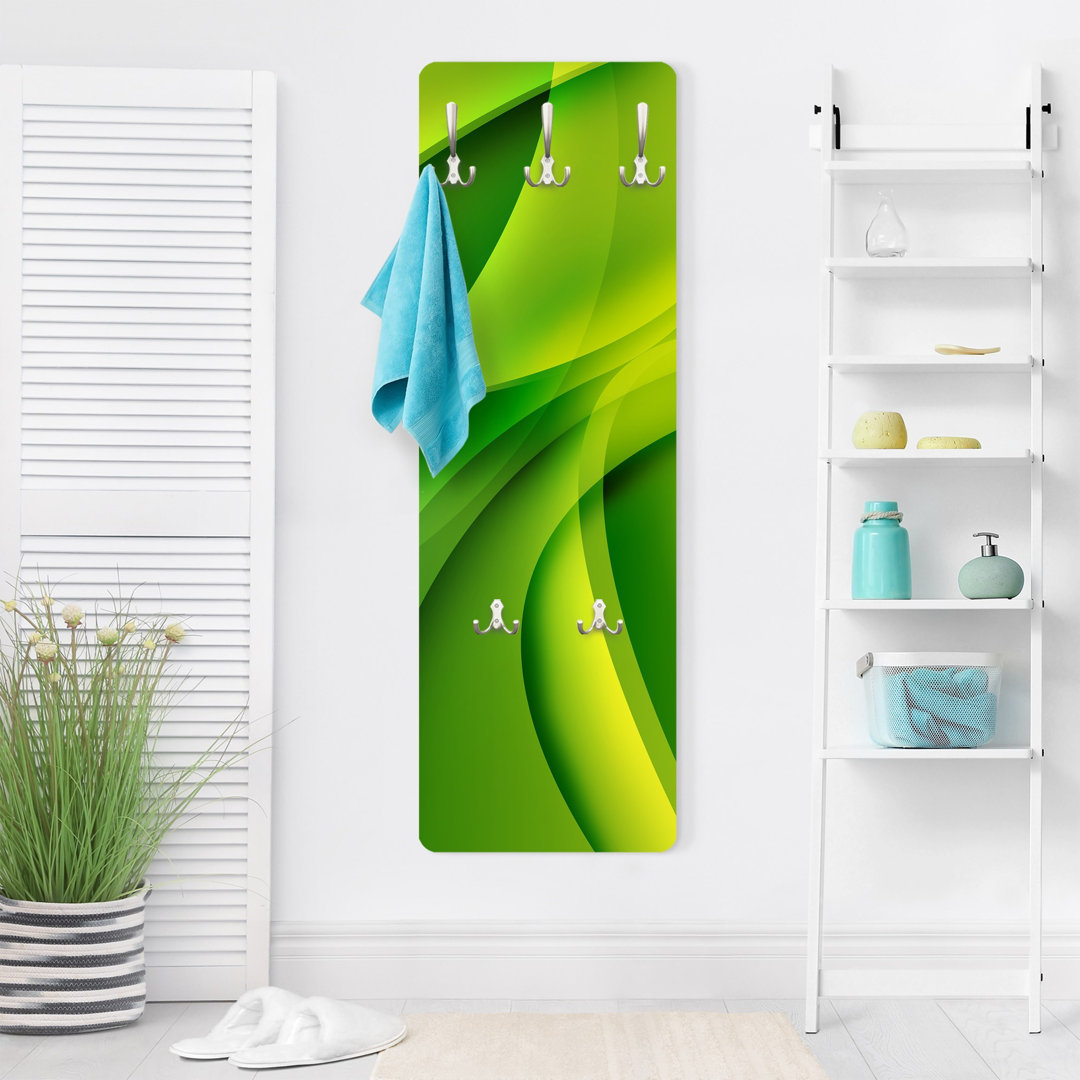Gira 5 - Hook Wall Mounted Coat Rack in Green