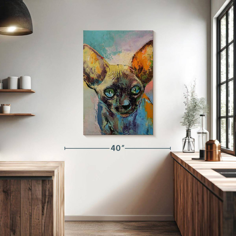 Brampt Sphynx Cat Portrait, 39" H x 26" W