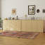 Buffet 66,3 po avec rangement, crédence d'appoint cannelée moderne avec tablettes réglables et 4 portes, console de bar en bois pour le salon, la cuisine, la salle à manger, le couloir