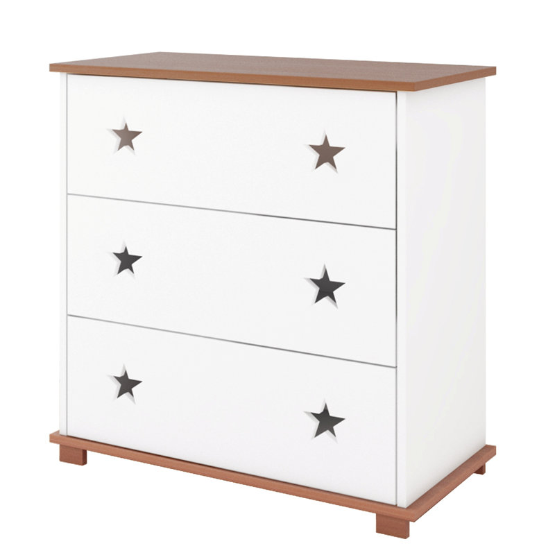Kaplan Kids 3 - Drawer Chest, Brown/White