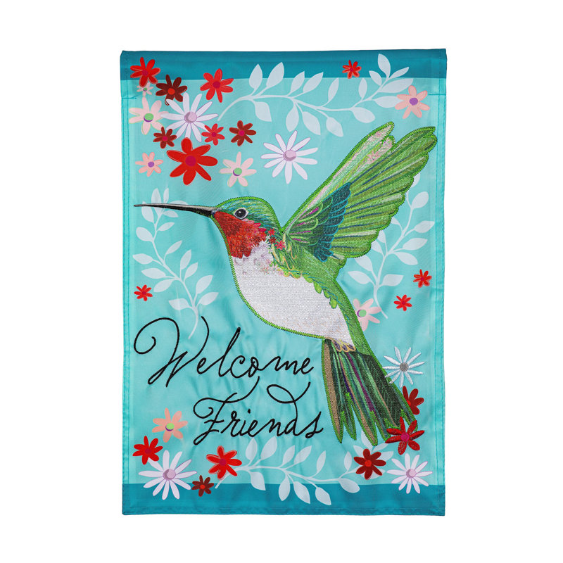 Drapeau de jardin appliques de colibri