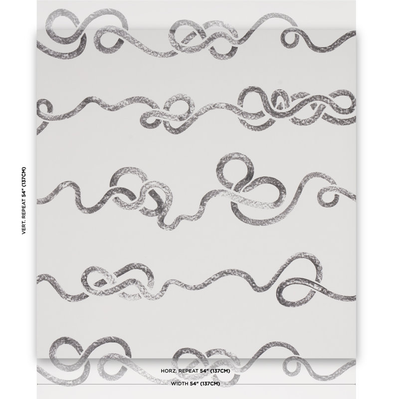 Schumacher x Backdrop Rhapsody Wallpaper, Graphite