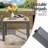 Patio Rectangular 21.7"L X 19.7"W Aluminum Side Table With Teak Wood Tabletop
