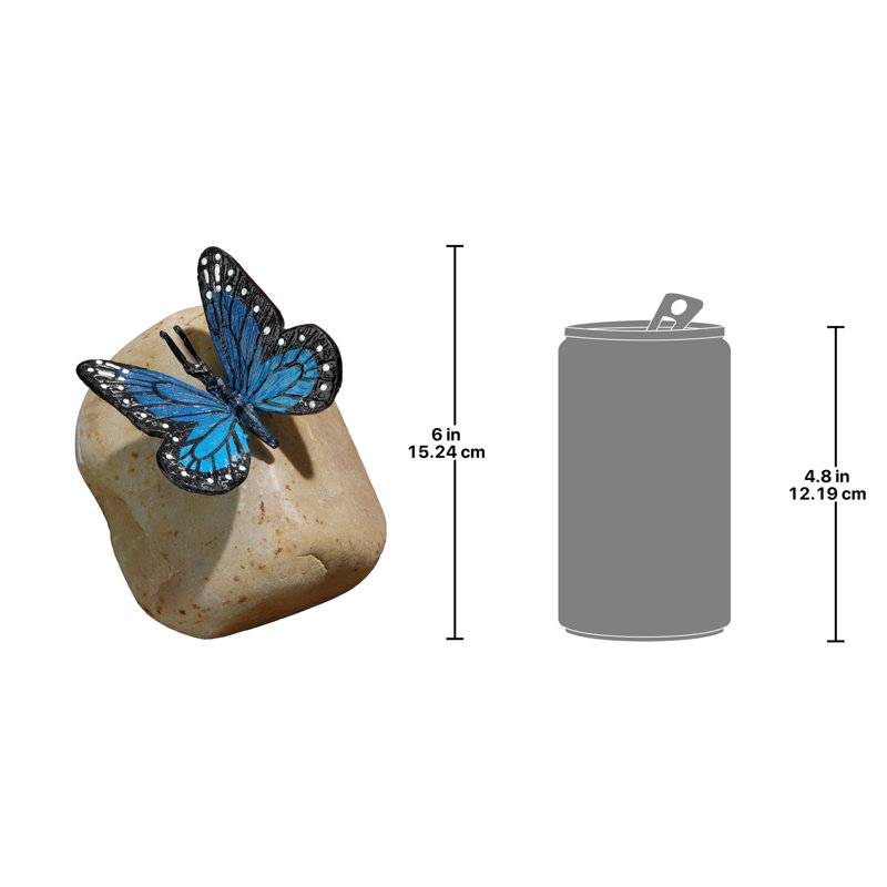 Butterfly Insects Metal Stone Garden Statue