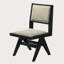 Chaises de salle à manger contemporaines de couleur noire 2 pièces avec accoudoirs rembourrés en tissu gris clair