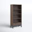 Banting 30"W Solid Wood 4 Shelf Industrial Bookcase with 2 Drawers, Adjustable Shelves, and Metal Base-612032232