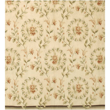 Bokara Rug Co., Inc. Milano Savonile Azm Floral Hand-Knotted Wool  Beige/Red/Green Area Rug