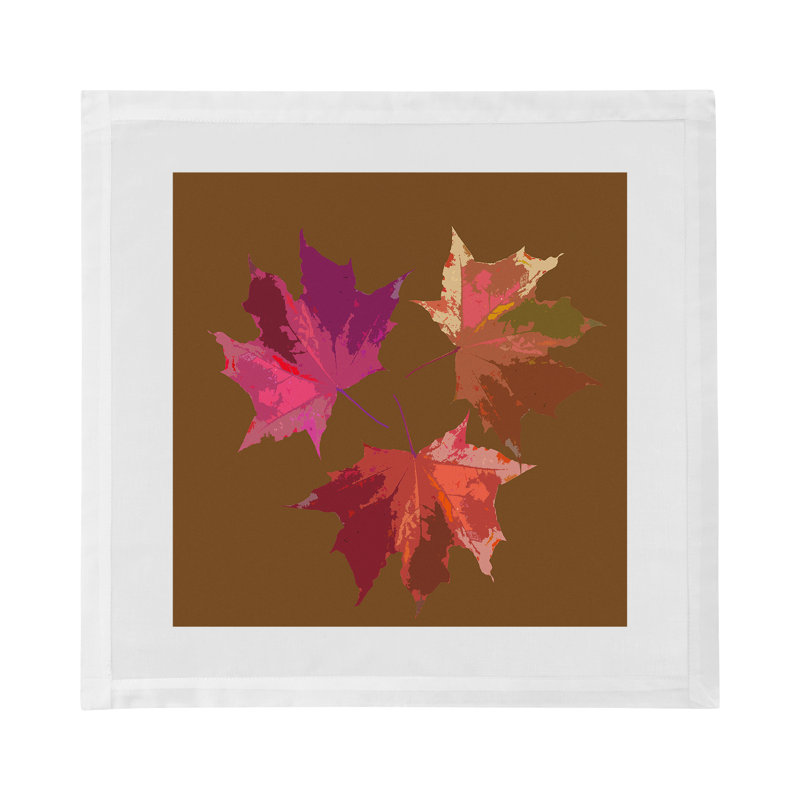 Autumn Leaves Cotton Sateen Dinner Napkins, Brown