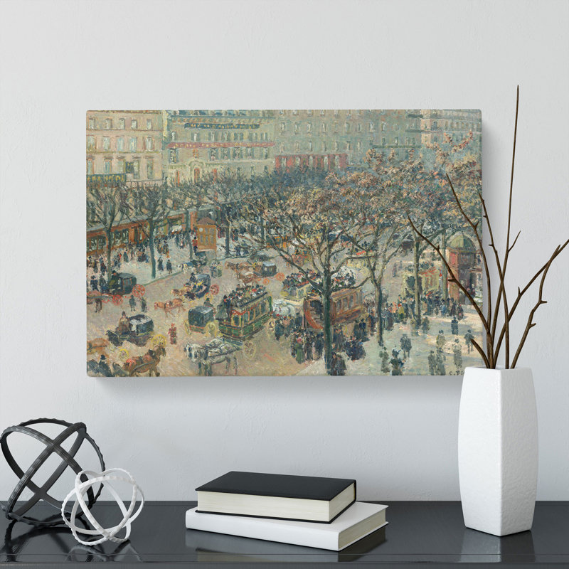 Italian Boulevard by Camille Pissarro - Wrapped Canvas Painting, 40cm H x 60cm W x 3cm D