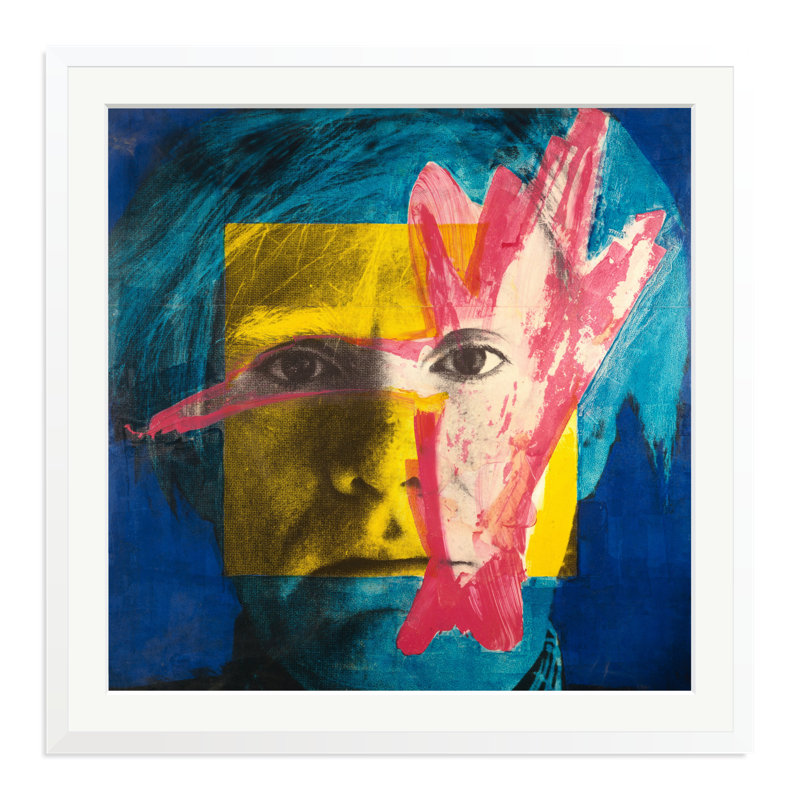 Andy Warhol with Red Paint, White, 33" H x 33" W